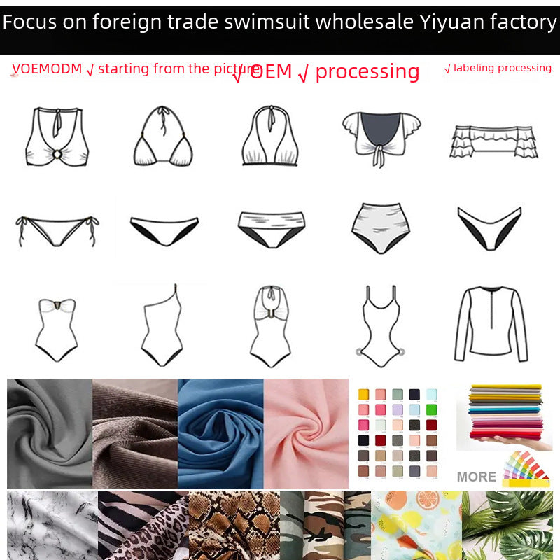 Wholesale One-piece swimsuit with lace-up hollow pink hot stamping swimsuit