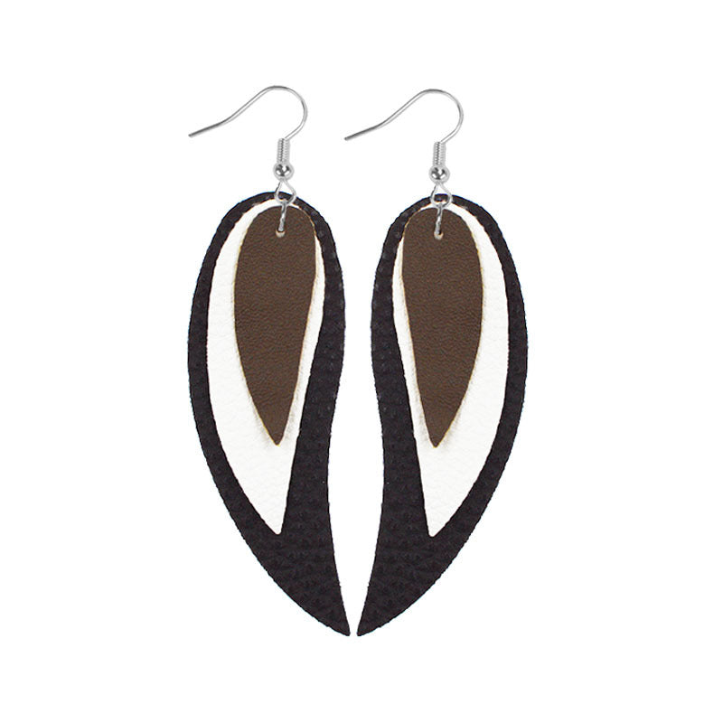 Wholesale Multi-layered Leather Earrings Symmetrical Love Earrings