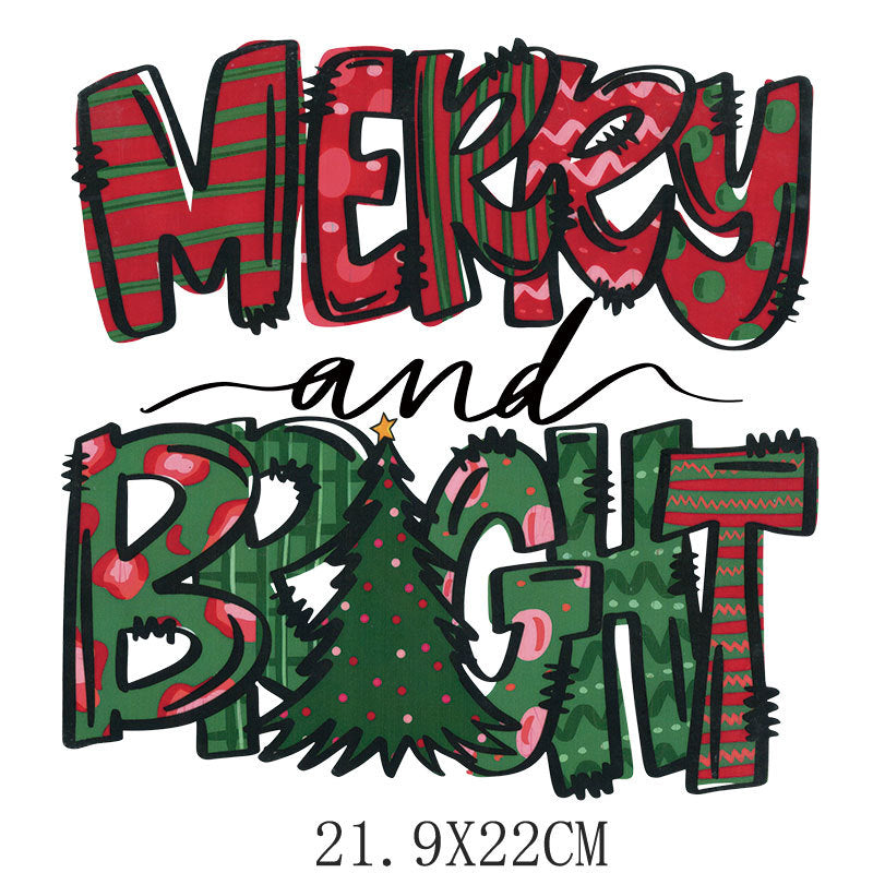 Wholesale  letters Christmas   printing pattern UV DTF Ready to Press Transfers Wraps