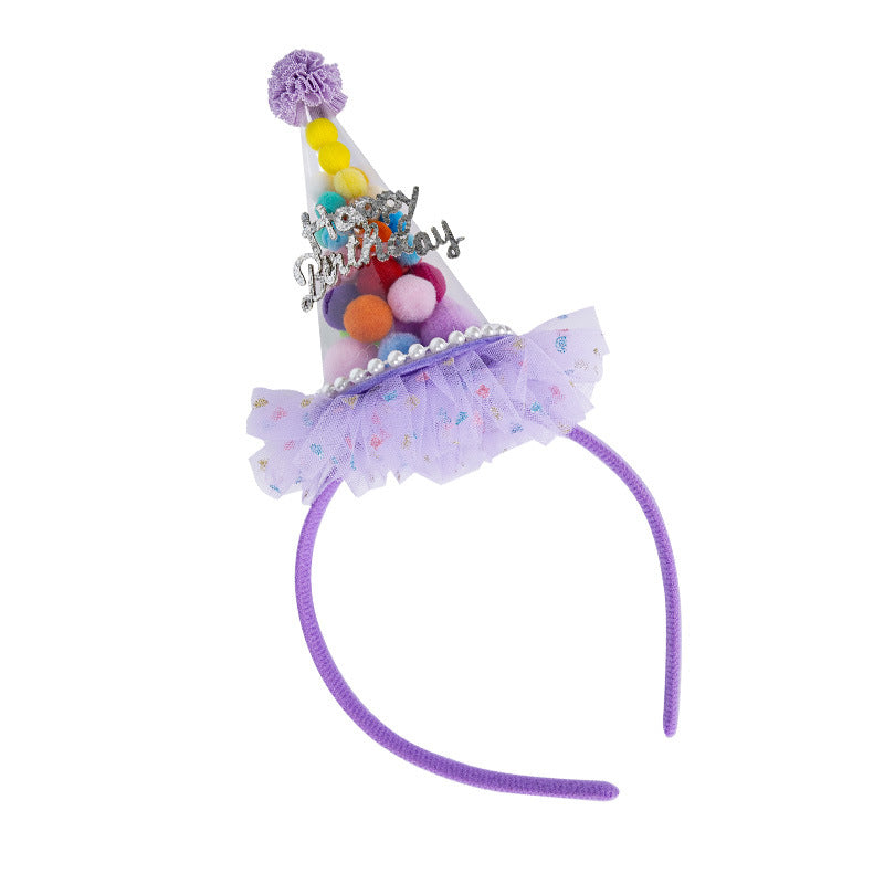 Wholesale Wholesale Dopamine Children's Hair with Yarn Party Princess Girl Hat Headdress