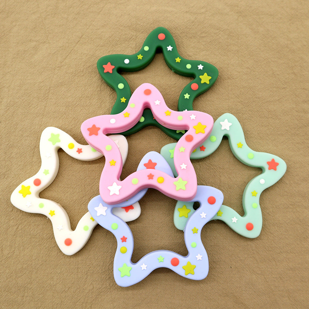 Wholesale Christmas Food Grade Silicone Teething Sticks Baby Chews Pacifier 10PCS