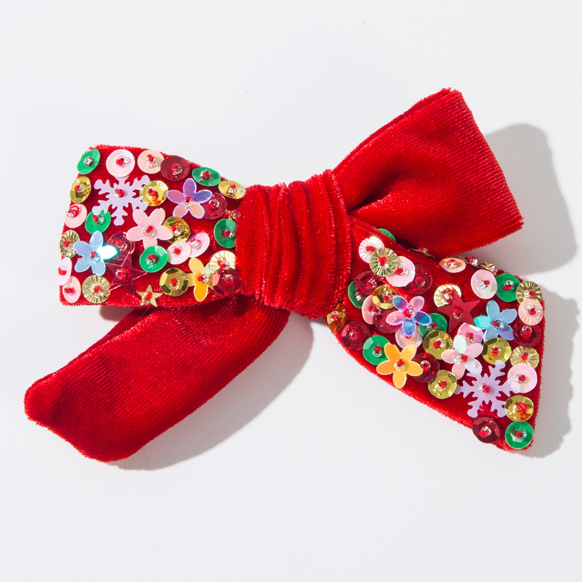 Wholesale Christmas Flannel Bow Spring Clip Hairpin