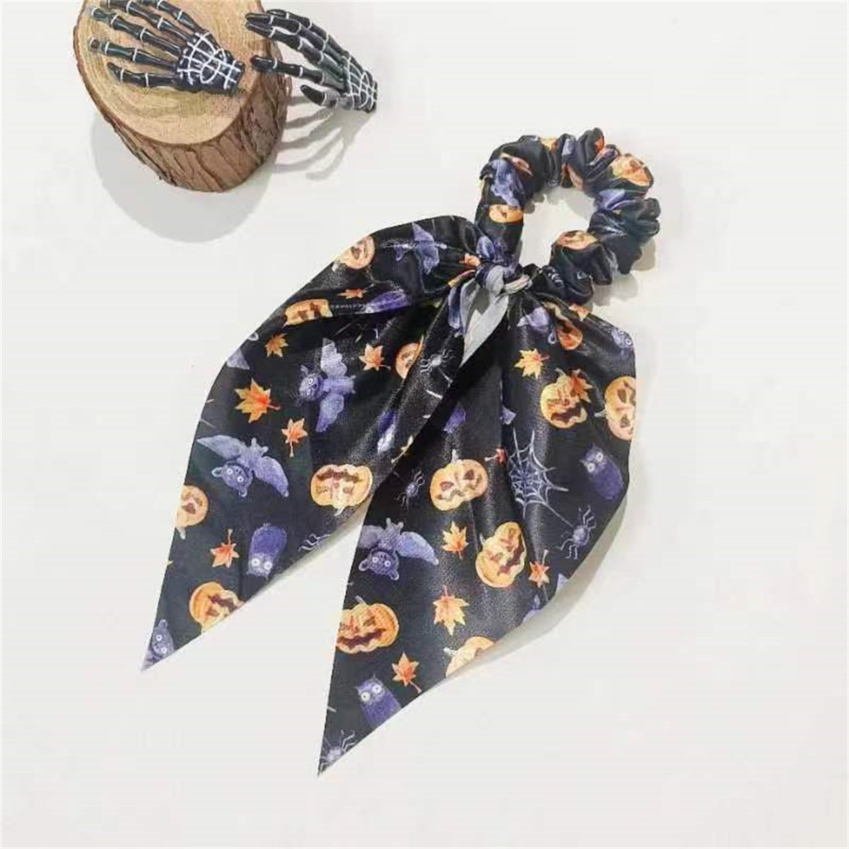Wholesale Halloween Funny Ghost Skull Pumpkin Versatile Fabric Ribbon Scarf Headband