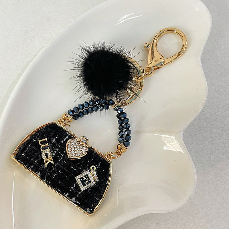 Wholesale Zinc Alloy Mink Hair Bag Keychain