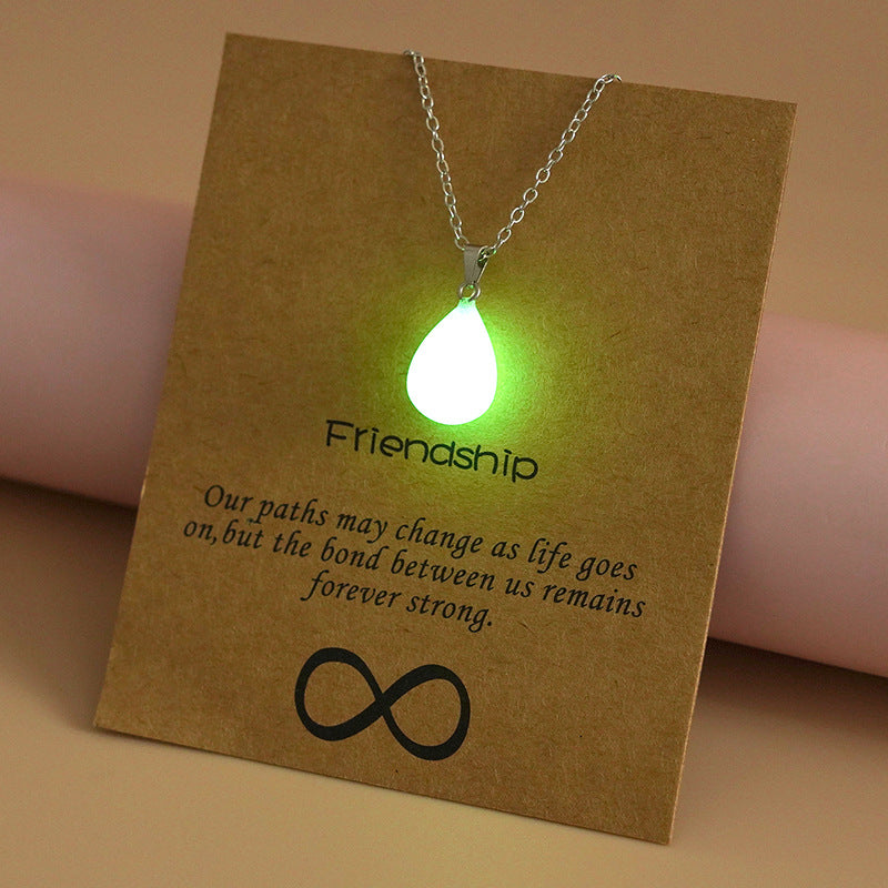Wholesale Luminous Arrow Water Drop Love Cross Hollow Pendant Necklace