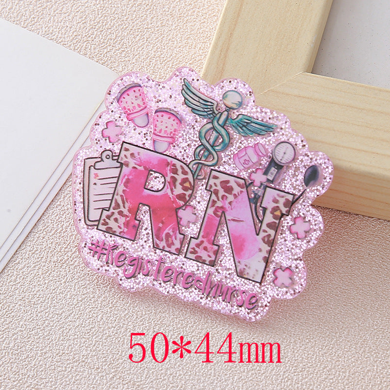 Wholesale 10pcs Cartoon Medical Staff Name Badges  Acrylic Flatback