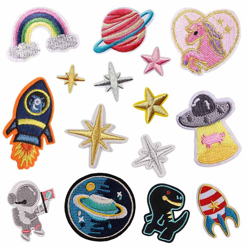 Wholesale Stylish Embroidered Iron On Patches With Unicorn Pegasus Astronaut And Rocket Designs For Casual Clothing And Craft Supply Boutique Resale