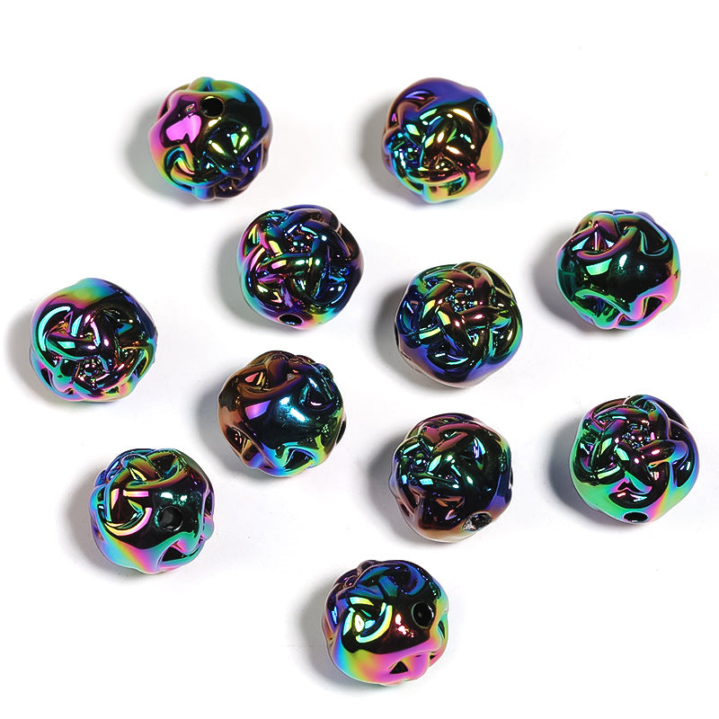 Al por mayor 50 piezas de 50 piezas/paquete de mape chapado UV sólido de color sólido cuentas acrílicas