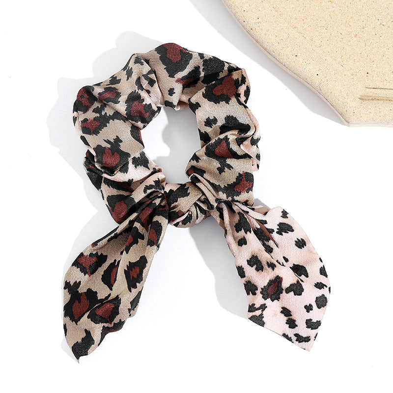 Wholesale Fabric Leopard Large Intestine Hair Ties