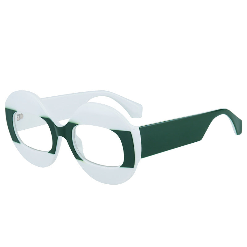 Wholesale Round Frame Color Contrast Hip-hop Unisex Personalized UV Resistant PC Sunglasses