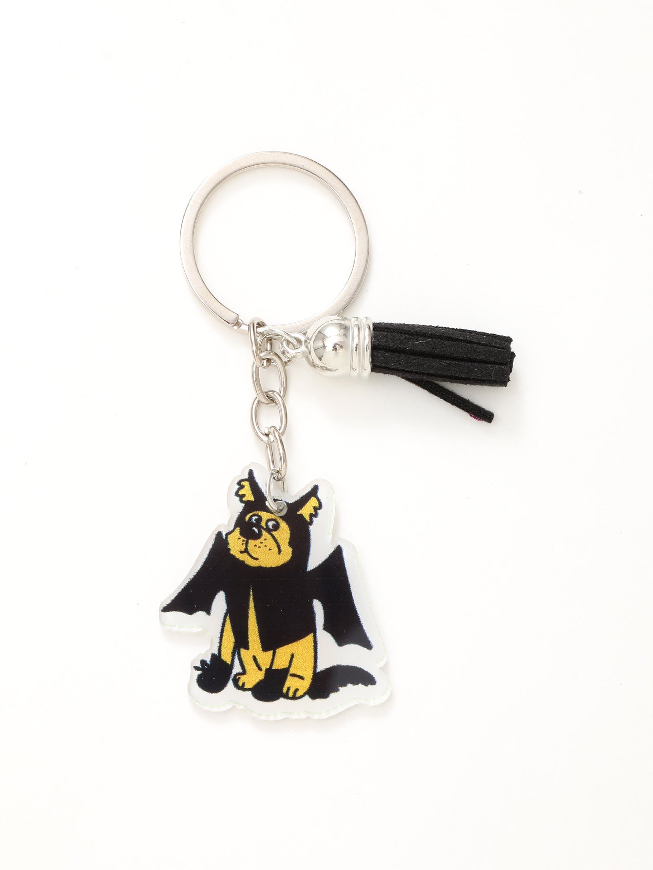 Wholesale Halloween Funny Acrylic Bat Pumpkin Head Witch Tassel Keychain