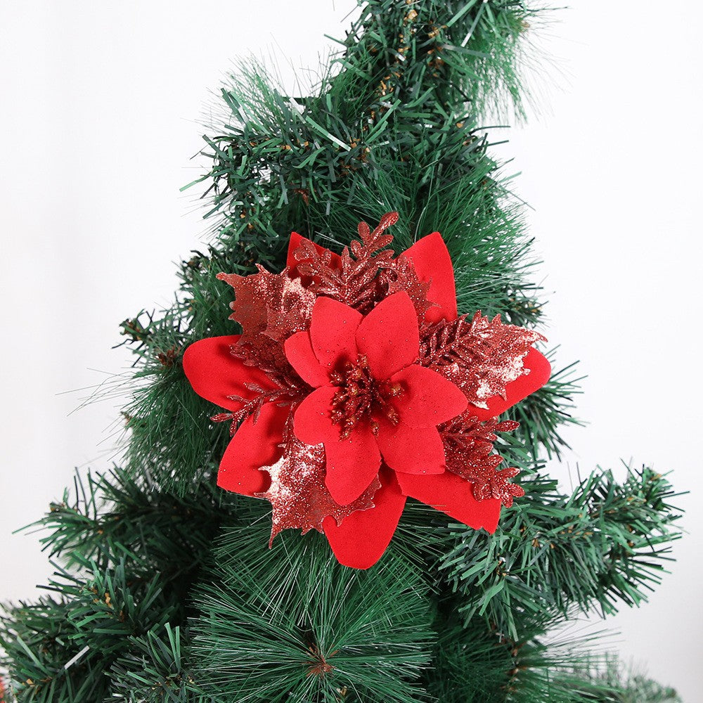 Wholesale Christmas Plastic Gold Powder Flower Christmas Tree Decoration Accessories