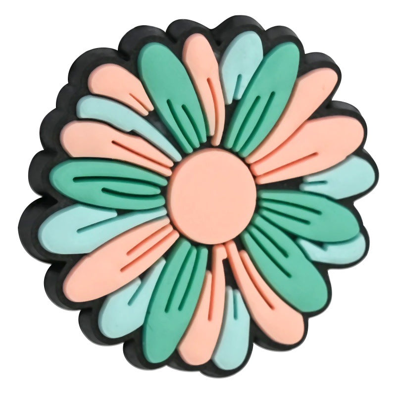 Wholesale Random 100pcs Candy colored Flower Focal Beads