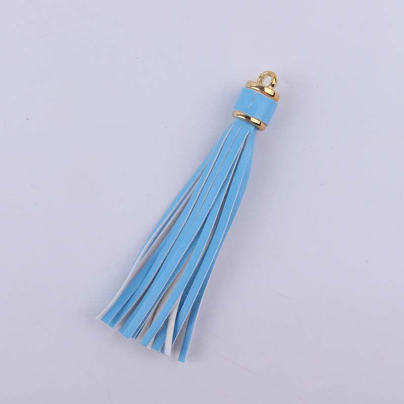 Wholesale Leather Tassel Edging Long Pendant Gold Hanging Clock Keychain Accessories