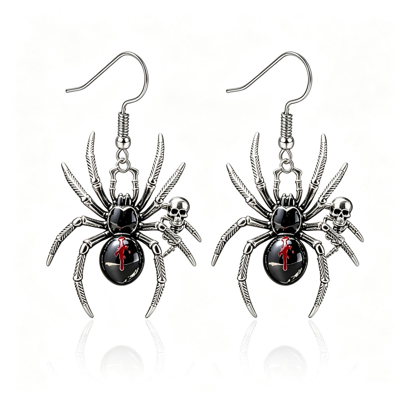 Wholesale Retro Gothic Horror Style  Earrings With Bat Skeleton  Ghost Design Zinc Alloy Enamel Jewelry Accessory For Boutique Resale