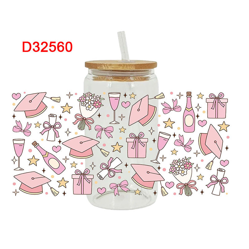 Wholesale Bow Graduation Season 16oz Cup UV DTF Wraps