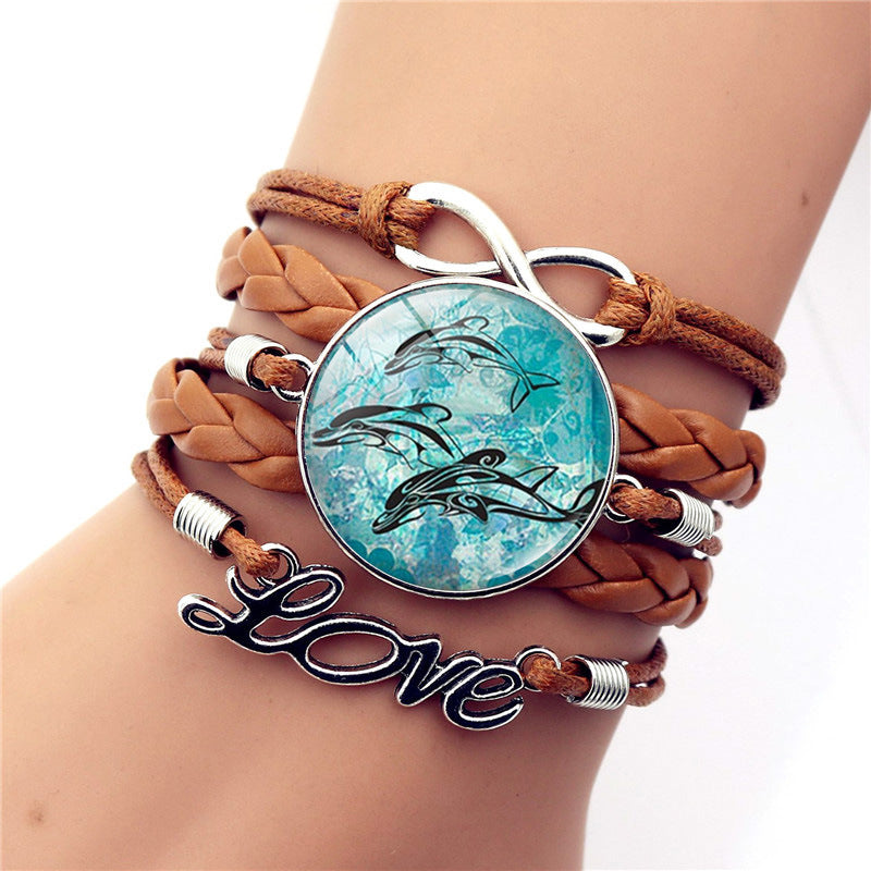 Tortuga al por mayor Tortuga Delphin Infinity Símbolo de Infinito Love Brown Multicapa de multa