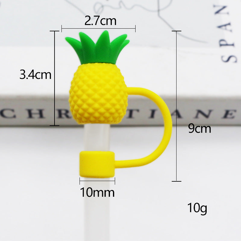 Wholesale 1pcs Silicone fruit small cute large diameter 10MM straw cap