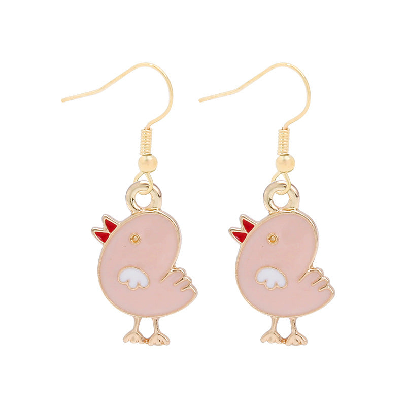 Wholesale 6pcs Easter earrings creative cartoon rabbit chicken Easter egg earrings spring carnival party jewelry