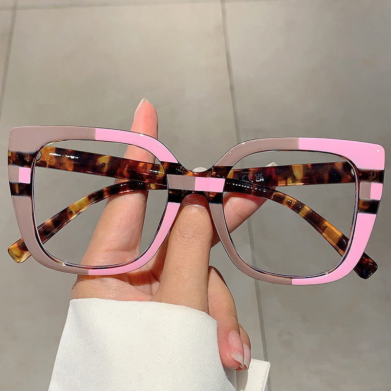 Wholesale Leopard print frame flat glasses anti-blue light glasses frame
