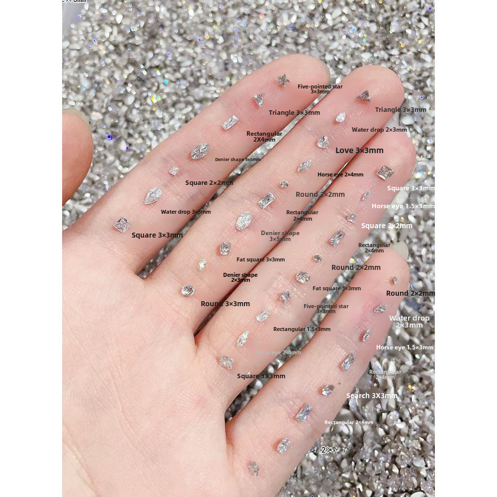 Wholesale 50/1000/10000pcs nail art mini small pointed bottom zircon shaped diamond super flash mini white micro zircon nail decoration