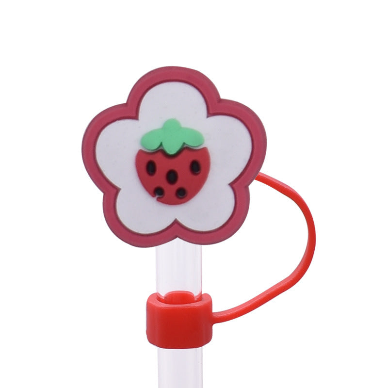 Wholesale  Random 100pcs/pack   Cute food internet celebrity straw cover  Straw Tube Cap