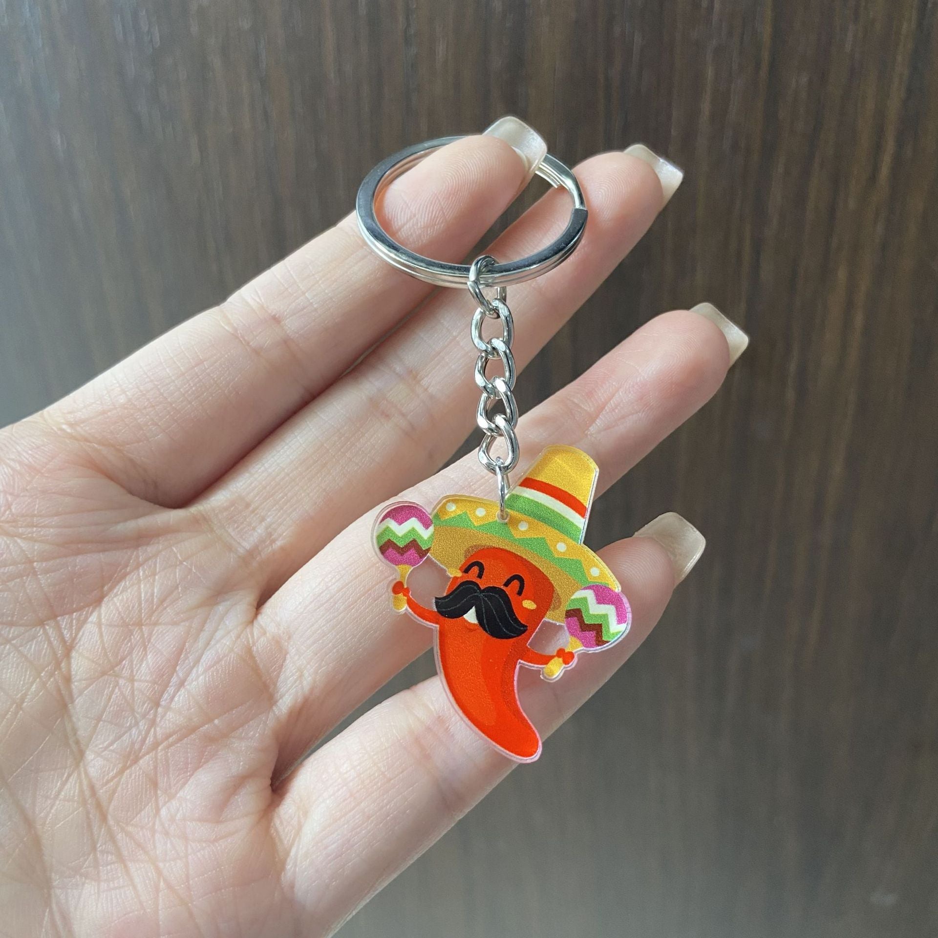 Wholesale Colorful Cartoon Acrylic Carnival Party Keychain Pendant Bag Charm Boutique Resale