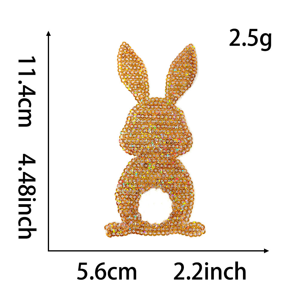 Wholesale Boutique Easter Rabbit Embroidered Iron On Patch With Hot Melt Glue For Coat DIY Accessory