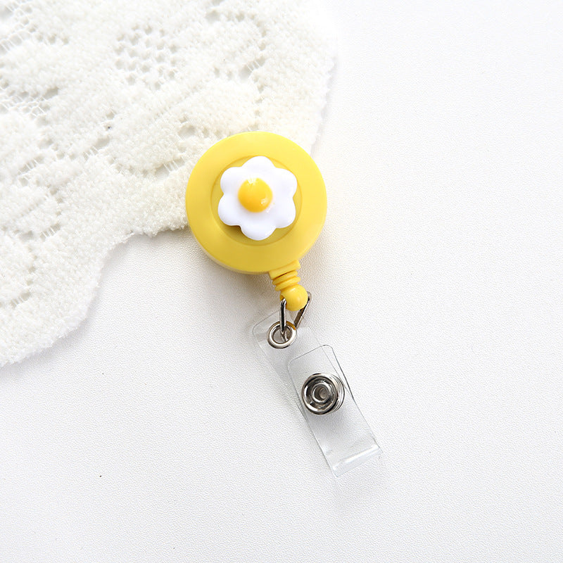 Wholesale Badge Reels Plastic Cartoon Avocado Sunflower Badge Scroll Retractable Keychain