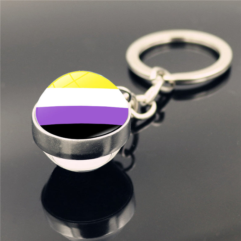 Wholesale Zinc Alloy LGBT Time Stone Keychain