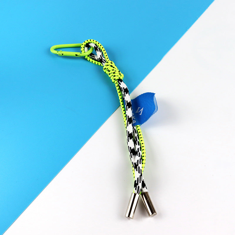 Wholesale 10PCS Fluorescent Green Nylon Lanyard Keychains