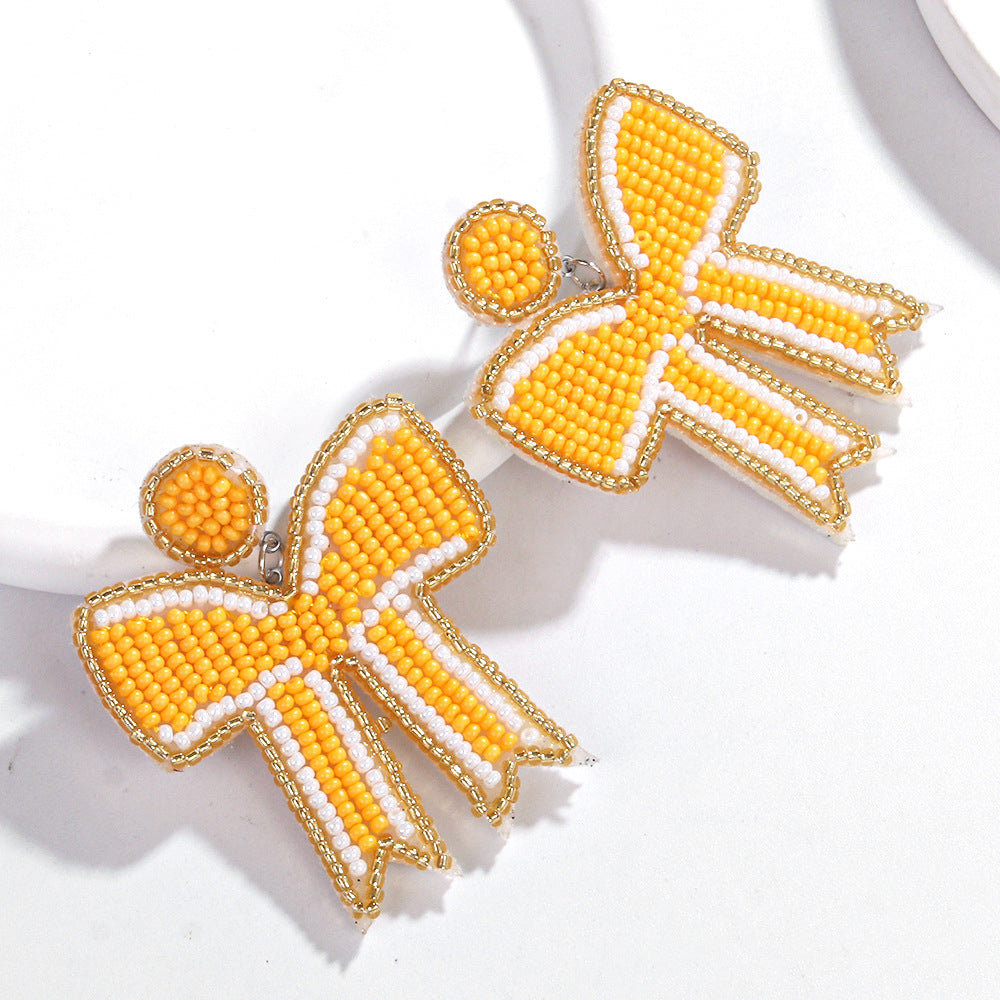 Wholesale New Game Day Sports Series Earrings Hand-woven Football Football Beaded Earrings