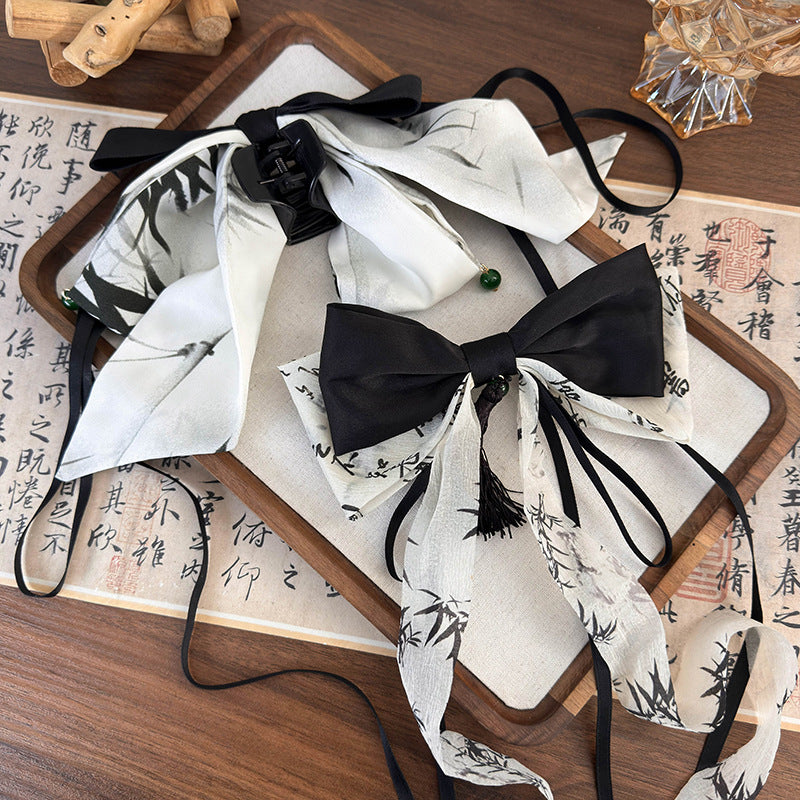 Wholesale Ink Bow Ribbon Grab Clip Spring Clip