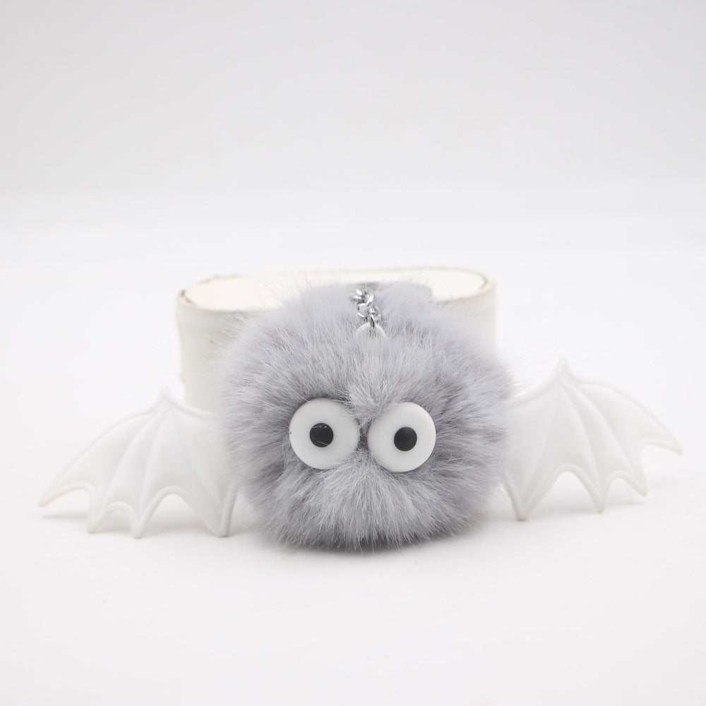 Wholesale Stylish  Black Bat Keychain Pendant Cute Plush Devil Design With Wings Zinc Alloy Hardware Bag Charm And Car Accessory