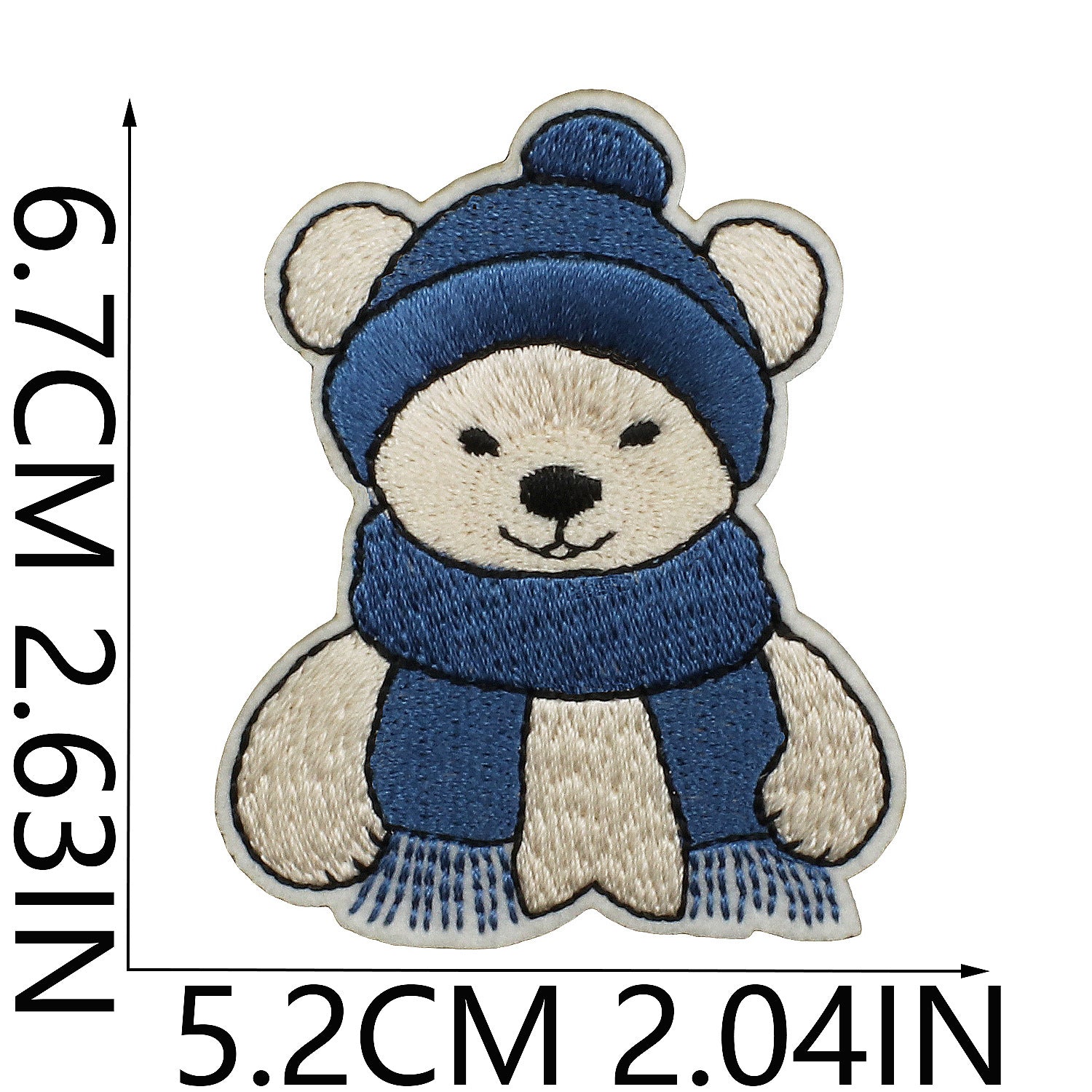 Wholesale Blue and white Christmas embroidered DIY Patches