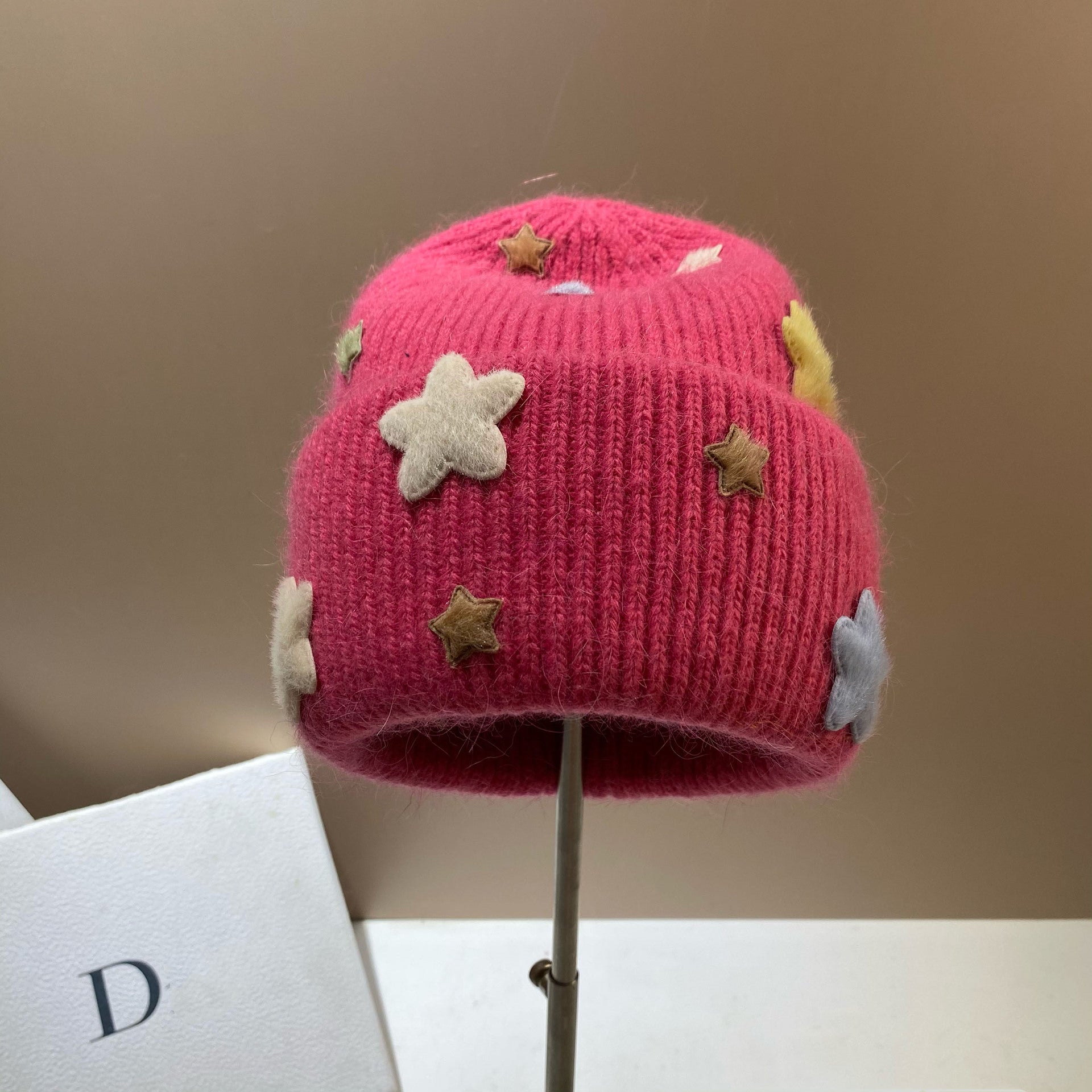 Wholesale Autumn and Winter Rabbit Fur Cute Star Knitted Hat