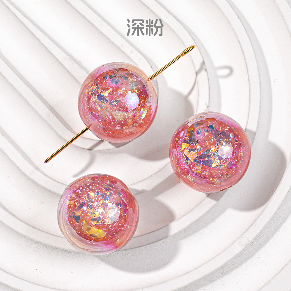 Wholesale 50pcs/1pack Colorful European Platinum Straight Hole DIY Beads