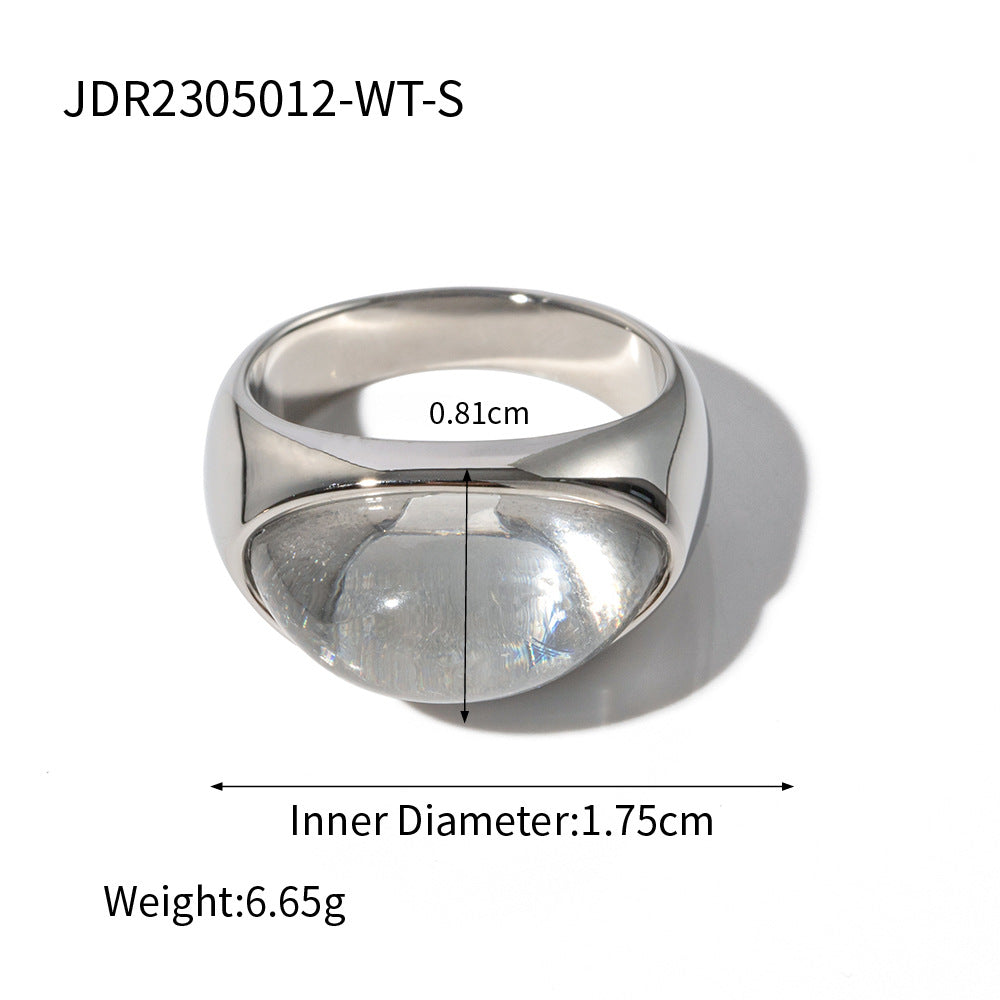 Wholesale 18k Gold Stainless Steel Transparent Closed Ring