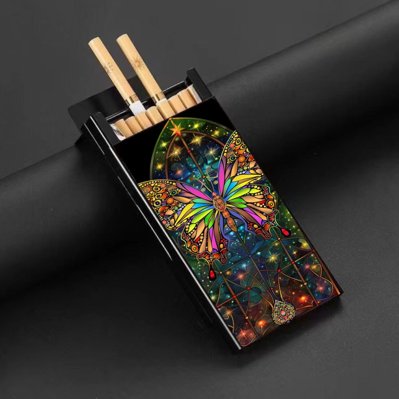 Wholesale Metal Fine Tube Anti Drop and Moisture-proof Painted Creative Cigarette Box