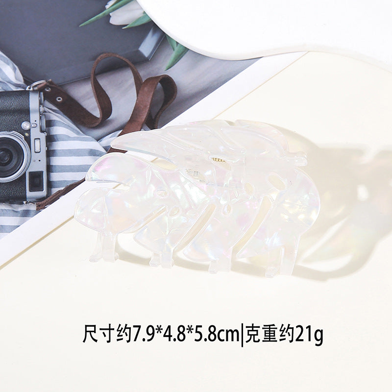 Wholesale PVC Leaf Hair Claw Clip 3D Maple Shark Clip Everyday Styling Hair Accessory For Women
