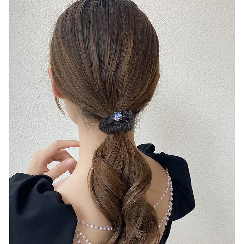 Wholesale Mesh Crystal Small Intestine Circle High Elastic Hair Ring