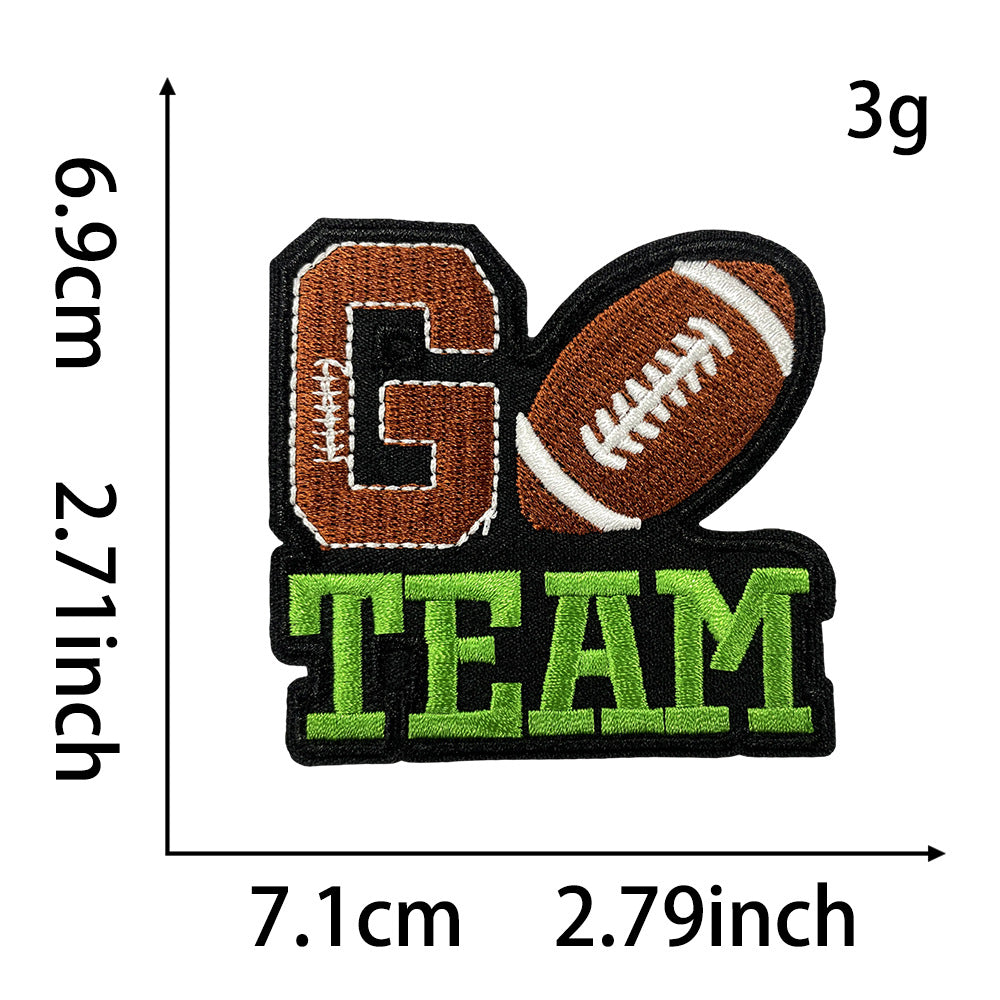 Wholesale Game Day Embroidered Patch Iron On Football Design For Coats Fashion Clothing Accessory