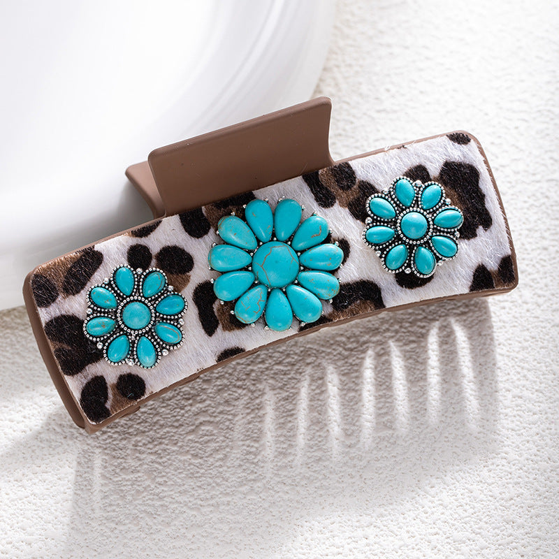 Wholesale Bohemian turquoise western style clip leather clip