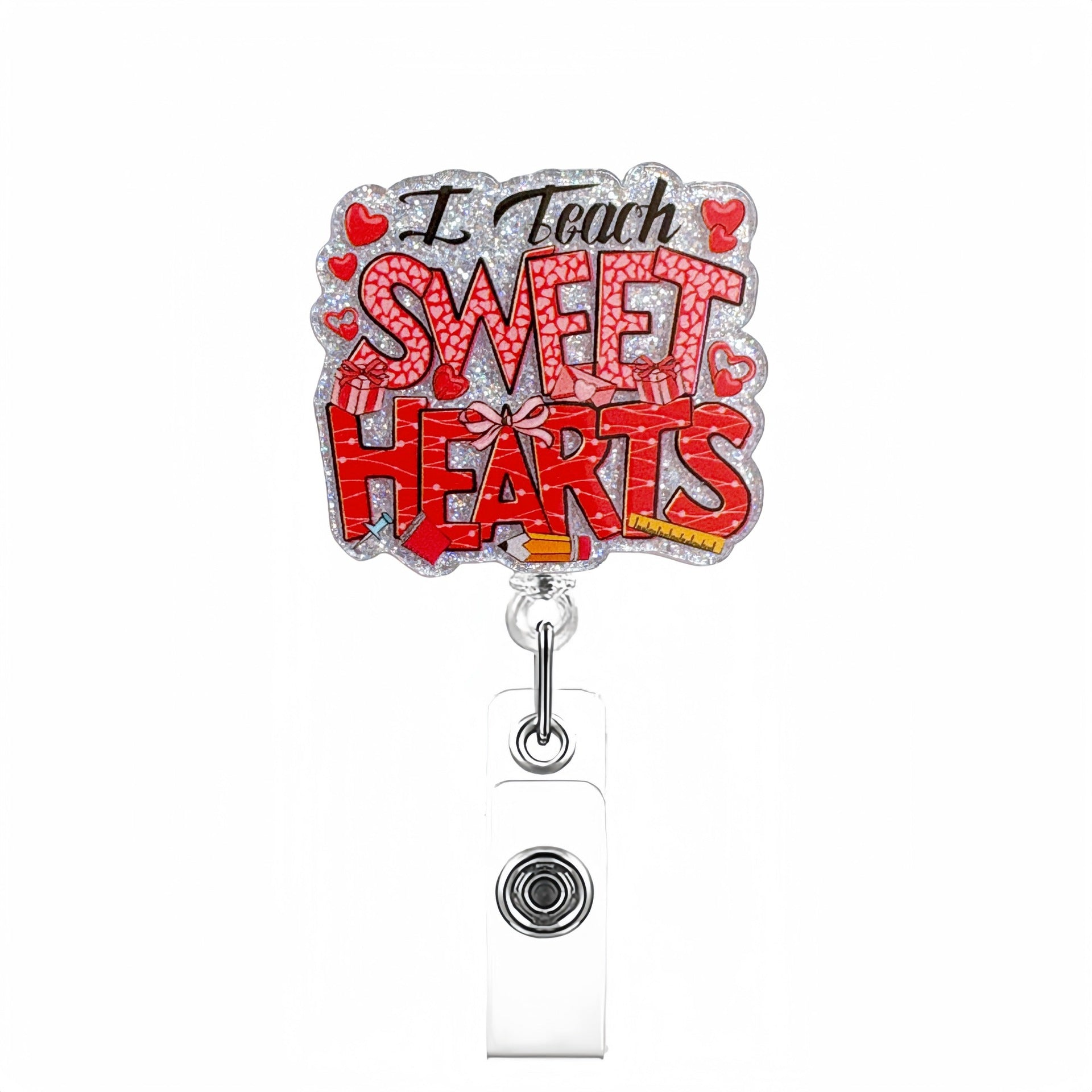 Wholesale Valentine' s Day Acrylic Telescopic Badge Reels
