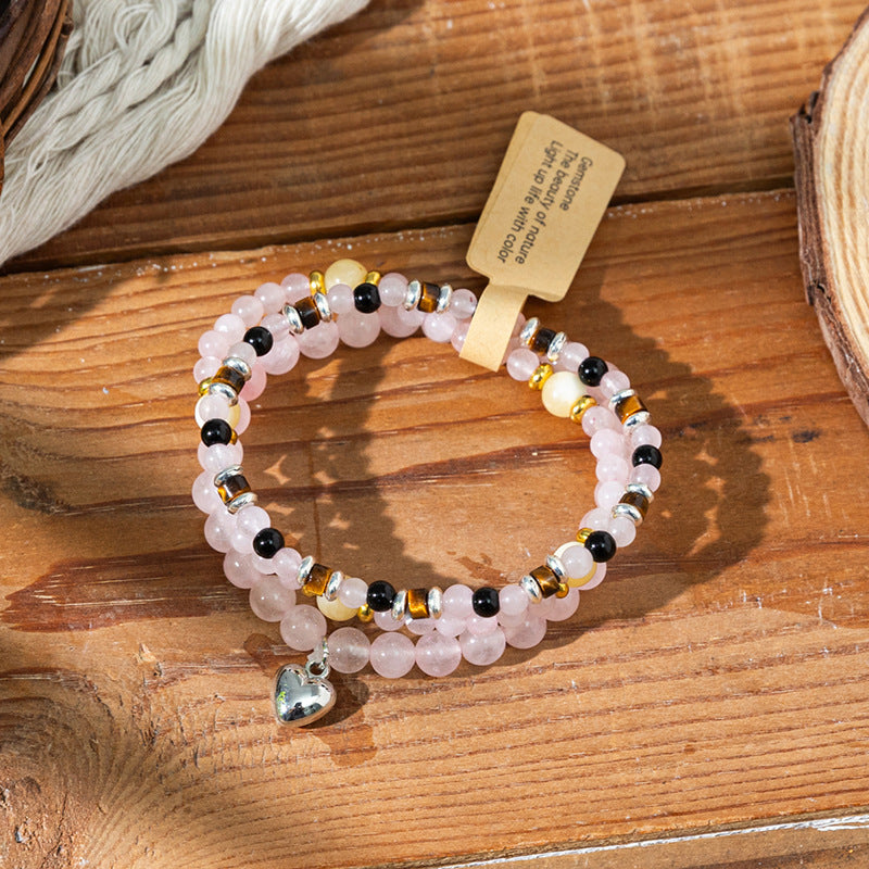 Wholesale Bohemian Love Stone Multi layered Stacked Crystal Bracelet