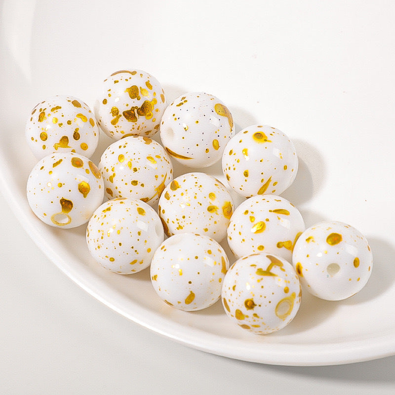 Wholesale 16mm 10PCS Acrylic Spray Painted Colored Round Beads