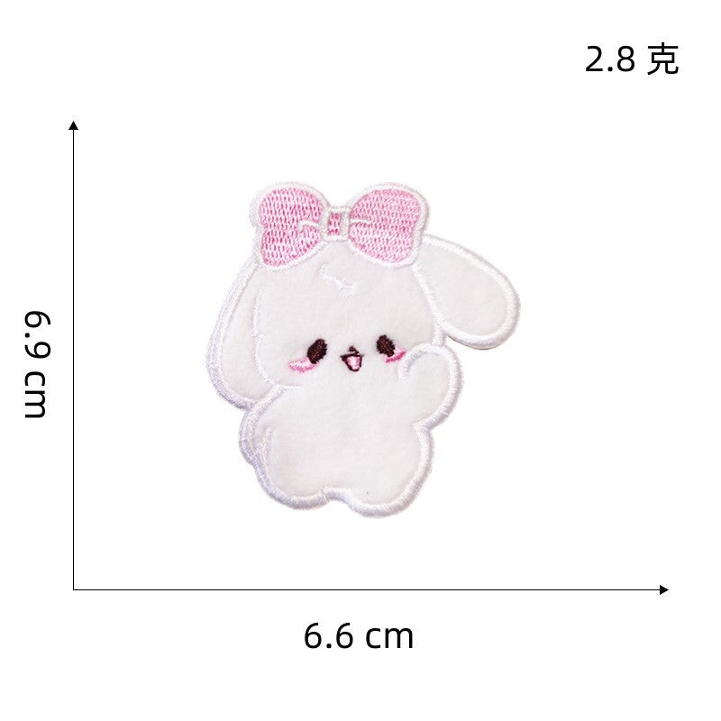 Wholesale Cute self-adhesive plush rabbit DIY Patches