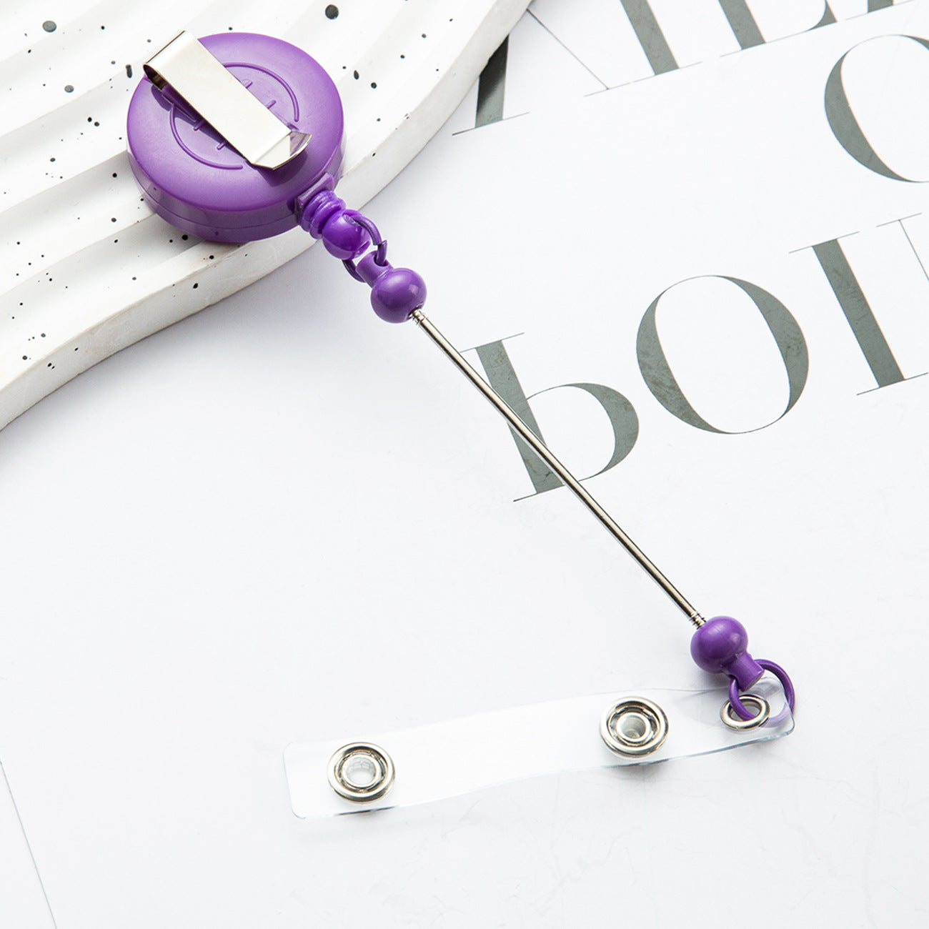 Wholesale 500pcs Badge Reels DIY Beadable Bar Retractable Keychain