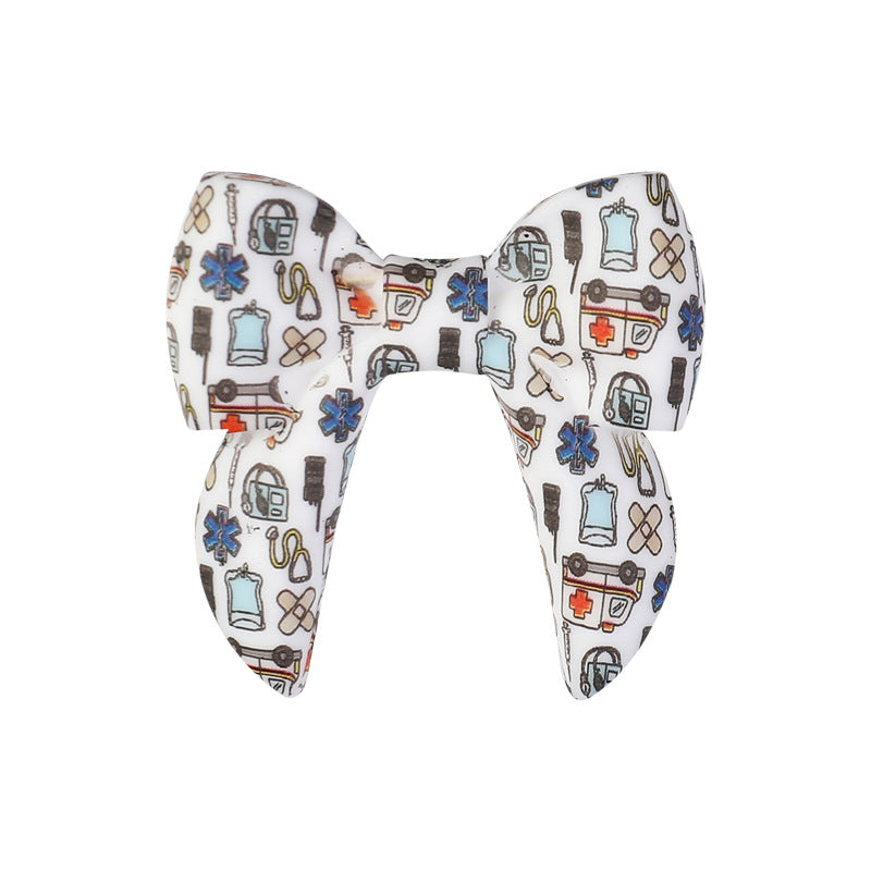 Wholesale 20pcs Bow silicone beads  Focal Beads