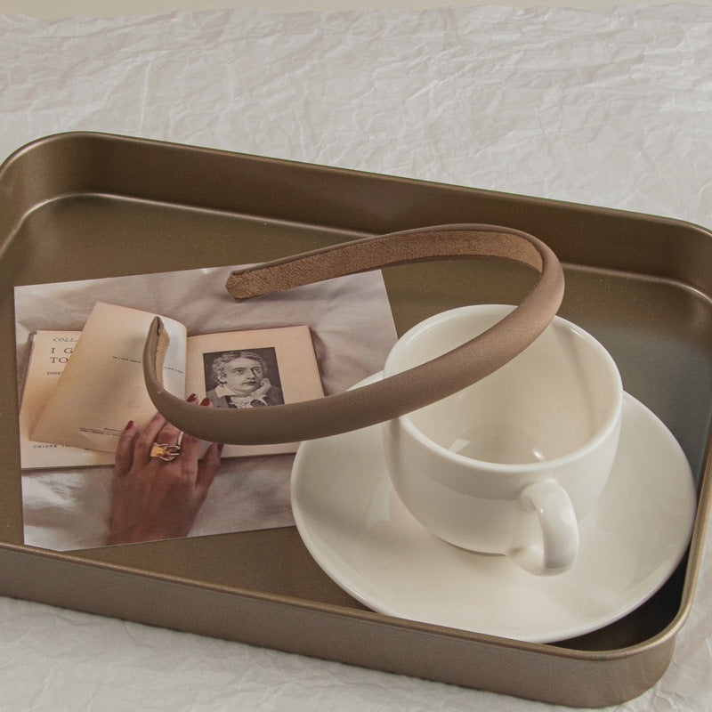 Wholesale Solid color retro satin thin headband sweet temperament hairpin